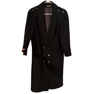 Vintage 1980s Jofeld USA Black Wool Coat